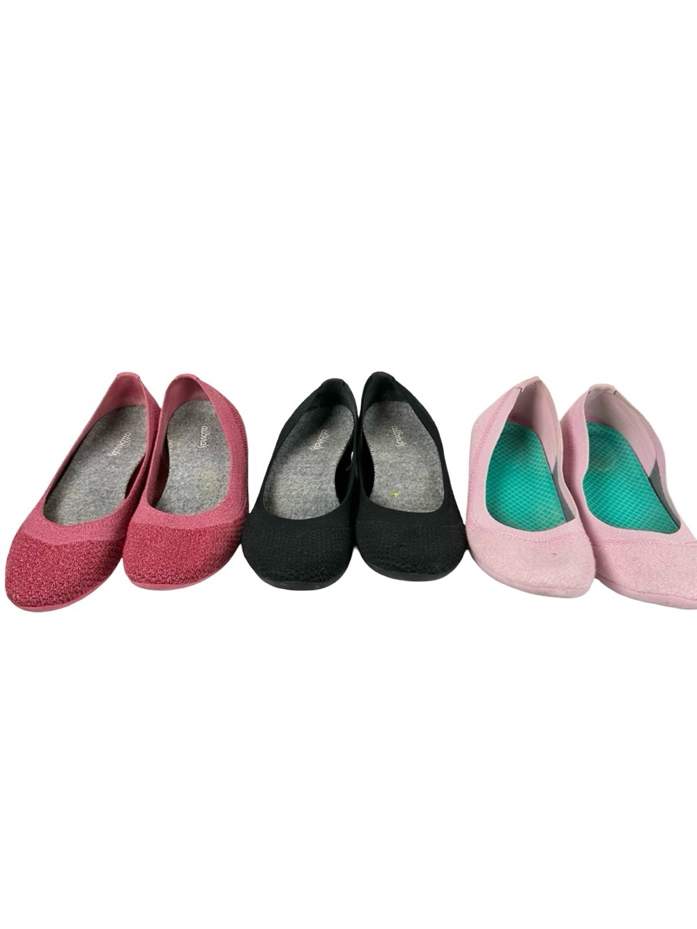 Allbirds Bundle Lot of 3 Pairs Tree Breezer Knit Flat Shoes Pink Black Women’s 7